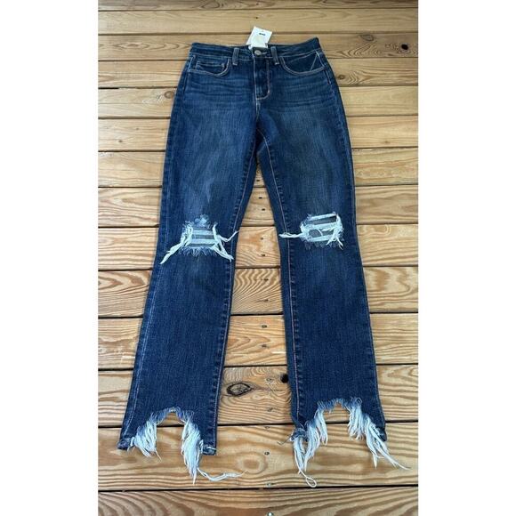 L'AGENCE Denim - NWT L’Agence High Rise Distressed Jeans Size 25 Women’s Blue High Line